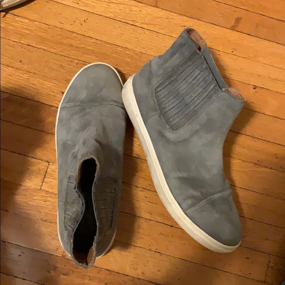Grey suede sneakers